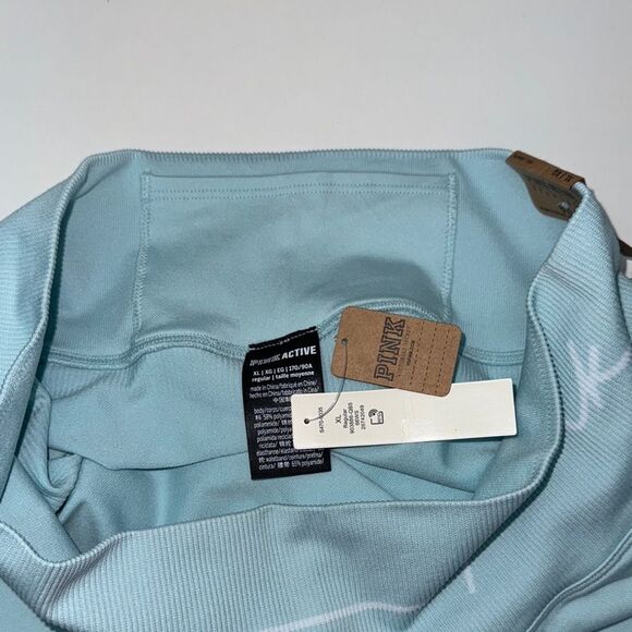 🔥PINK Victoria's Secret Blue High-Waisted full length Leggings Sz XL New - Picture 6 of 7